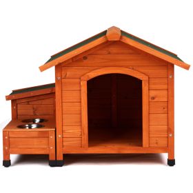 88x106x77cm  Wooden Dog House with Green Asphalt Roof