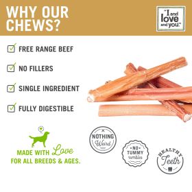 I And Love And You Dog Chews - No Stink Free Ranger Bully Stix - Beef - 5 Count - Case Of 6