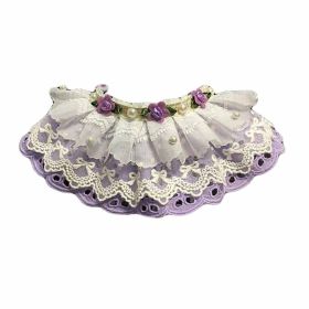 Violet Lace Retro Style Rose Handmade Collars Dog Necklace 8.2-11.2"