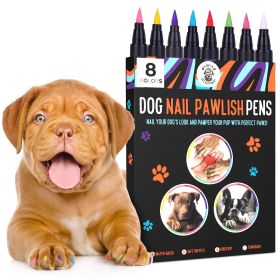 Dog Nail Polish Pens Quick Dry 8 Colors Pet Nail Polish Easy Application Dog Safe Nail Accessories