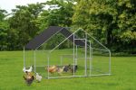 Large metal walk-in Pen, galvanized wire poultry chicken coop, Pen with waterproof and UV protection cover for out