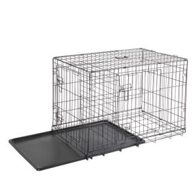 36" Pet Kennel Dog Folding Steel Crate Animal Playpen Wire Metal