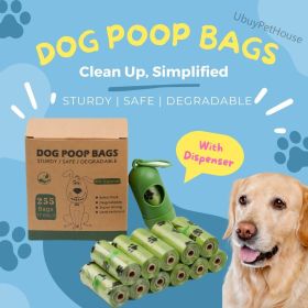 Pet waste bag Environmental poop bags are Biodegradable, outdoor pet poop collection bag easy to carry, 255 bags in 17 rolls