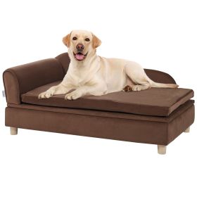 VEVOR Pet Sofa bed for Large-Sized Dogs, Soft Velvety Dog Couch Bed, Dark Brown