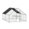 Large metal walk-in Pen, galvanized wire poultry chicken coop, Pen with waterproof and UV protection cover for out