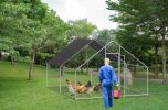 Large metal walk-in Pen, galvanized wire poultry chicken coop, Pen with waterproof and UV protection cover for out