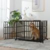 42" Heavy Duty Dog Crate for Large Medium Dogs, Furniture Style cage with 4 Lockable Wheels and 2 Locks