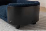 Scandinavian style Elevated Dog Bed Pet Sofa With Solid Wood legs and Black Bent Wood Back, Cashmere Cushion,Small Size