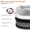 Large Foldable Human Size Dog Bed With Pillow Blanket Flurry Plush Napping Human-Sized Dog Bed