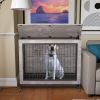 Dog Crate Furniture , 38'' Heavy Duty Wooden Dog Kennel with Double Doors & Flip-Top for Large Dogs, Furniture Style Dog Crate End Table with Wheels