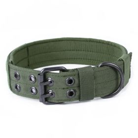 Nylon Anti-grind Dog Leash Collar in Green, Brown, & Black (M-XL) (Option: Green-M)