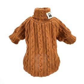 Pet Turtleneck Cable Knit Sweater Route 66 Winter Dog Keep Warm (XS-L) Multiple color choices (Option: Khaki-M)