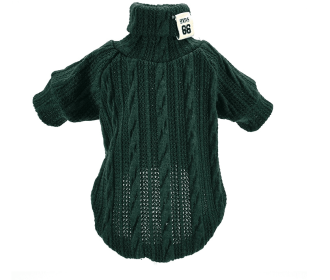 Pet Turtleneck Cable Knit Sweater Route 66 Winter Dog Keep Warm (XS-L) Multiple color choices (Option: Green-M)