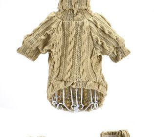 Pet Turtleneck Cable Knit Sweater Route 66 Winter Dog Keep Warm (XS-L) Multiple color choices (Option: Beige-M)