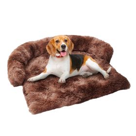 Dog Extended Mat Nest For Couch - Non-Slip, Machine Washable - Comfortable Pet Pad For Dogs- Indoor Sofa Cushion With Removable Cover (Option: 43x41x7inch-Tiedye Dark Coffee)