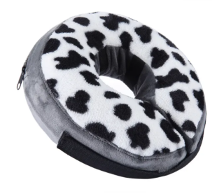 Soft Dog Cone Collar for After Surgery -(S, M, L) Multiple colors-  Inflatable Elizabethan Collar for Dogs Recovery (Colors: CQLQ05 Cows Point hook and loop, size: S)