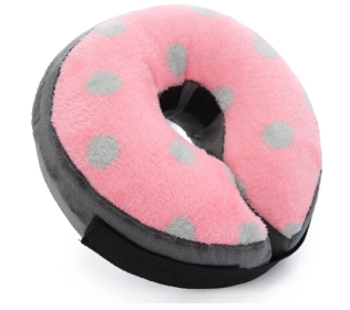 Soft Dog Cone Collar for After Surgery -(S, M, L) Multiple colors-  Inflatable Elizabethan Collar for Dogs Recovery (Colors: CQLQ07-Pink Grey dot, size: S)