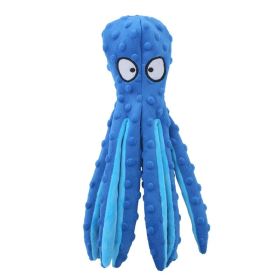 Plush Octopus Soft Stuffed Dog  Squeaky Chew Toys (Color: Blue)