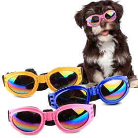 Pet Sunglasses  Foldable Dog Glasses For Outdoors (Color: Pink, size: One-size)