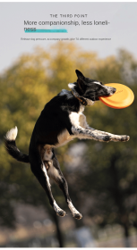 Meianu Bite-resistant Frisbee dog training Frisbee pet toy EVA floating interactive toy (Color: Orange large (235mm), size: 30cm with zipper)