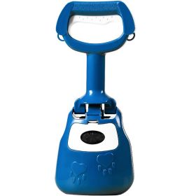 Dog Pooper Scooper pooper collector Portable with garbage bag Poop bags are stored inside (Color: Blue)