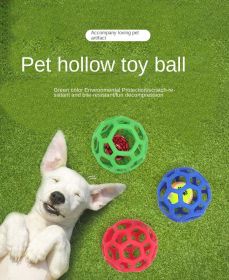 Dog toy hollow ball bite-resistant elastic rubber ball bell pet toy; Jingle Bell Toy Ball (Colors: Blue, size: Hollow ball (with tennis ball))