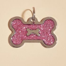 Bone shaped Metal ID Tag Charms (Color: Pink, size: 1 peice)