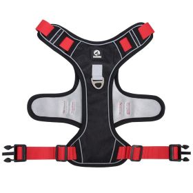 Reflective Dog Harnesses; Cross Border New Pet Towing Rope Vest;  Explosion Proof (colour: black, Specification (L * W): M)