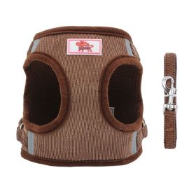 Reflective Dog Harnesses and Leash Set (colour: coffee, Specification (L * W): M)