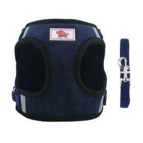 Reflective Dog Harnesses and Leash Set (colour: Dark Blue, Specification (L * W): M)