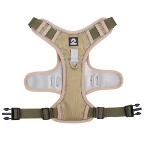 Reflective Dog Harnesses; Cross Border New Pet Towing Rope Vest;  Explosion Proof (colour: Khaki, Specification (L * W): M)