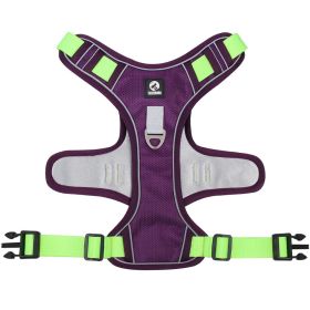 Reflective Dog Harnesses; Cross Border New Pet Towing Rope Vest;  Explosion Proof (colour: purple, Specification (L * W): M)