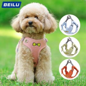 Reflective Harnesses and Dog Leash Set; Pet Traction Rope Vest Pet Chest Strap Small and Medium Dog (colour: Blue, Specification (L * W): S)