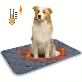 Self Heating Dog Bed Pad, Non-Slip Mat (Color: Gray, size: M)