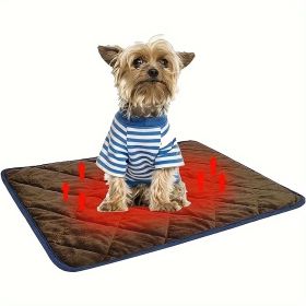 Self Heating Dog Bed Pad, Non-Slip Mat (Color: Brown, size: M)