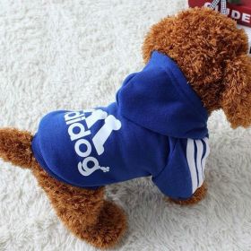 Two Legged Cotton Warm ADIDOG Hoodie (Color: Blue, size: 2XL)