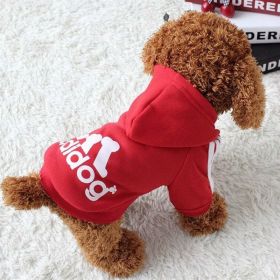 Two Legged Cotton Warm ADIDOG Hoodie (Color: Red, size: 6XL)