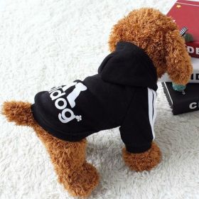 Two Legged Cotton Warm ADIDOG Hoodie (Color: Black, size: S)