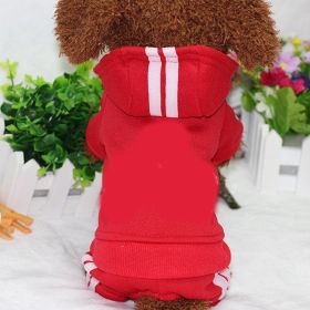 Pet four-legged clothes  Hoodie (XS-XXL) (Color: Red, size: S)