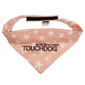 Touchdog 'Bad-to-the-Bone' Star Patterned Fashionable Velcro Bandanna (Color: Pink, size: medium)