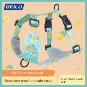 Reflective Mesh Dog Harnesses; Big Chest Strap Vest (Specification (L * W): S, Colors: Lake blue)