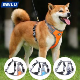 Reflective Dog Harnesses (S-XL)  Pet Traction Mesh Breathable Dog Chest Strap Vest Reflective Orange, Light Blue, Dark Blue (Specification (L * W): S (6-12 kg), Colors: orange)