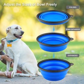 Travel Walking Pet Supplies Portable Cat Dog Bowls Water Feeder (Color: Blue, size: 350 mL)