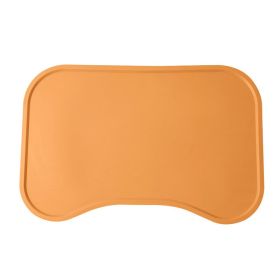 Dog Food Mat For Floors Waterproof, Thicker Food Mat Non-Slip, Dog Bowl Mats For Food And Water, Pet Feeding Mat Silicone w Raised Edges (Color: Orange)