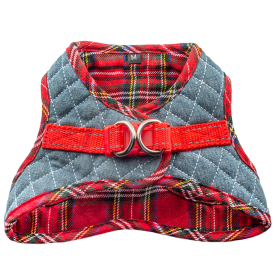 Step-In Denim Dog Harness - Red Plaid (XS-XL) (Color: Red Plaid, size: XS)