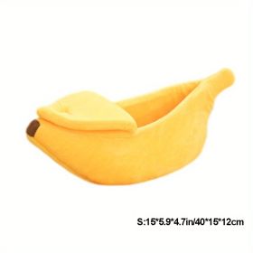 Cute Banana Bed Cave Banana Bed (S,M,L) Warm Comfortable Dog or Cat Nest Tent House (size: S)