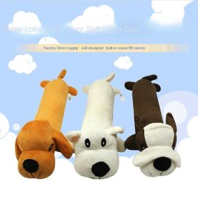 Pet dog gnaws and makes sounds toy dog plush toy; clean teeth toy dog toy cat toy (Colors: Coffee dog)