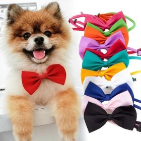 Dogs Accessories Pet Kawaii Dog Cat Necklace Adjustable Strap for Collar Pet Dog Bow Tie Puppy Bow Ties Dog Pet Supplies (Color: Wine red)