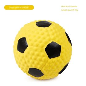 Squeaky Dog Toys; Natural Latex Rubber Dog Balls;  Soft ;  Bouncy & Durable for Small Medium Dogs Puppy Interactive Chew Sound Fetch Play (Colors: Large yellow football)