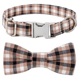 Plaid Dog Collar with Bow Pet Gift Adjustable Soft and Comfy Bowtie Collars for Small Medium Large Dogs (Colors: Style 4, size: S 2.0x40cm)